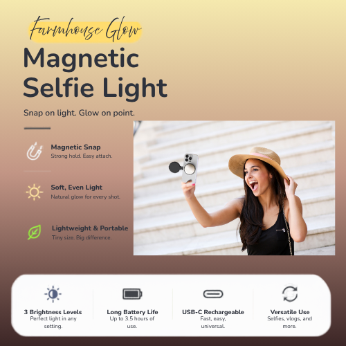 Farmhouse Glow, Magnetic Selfie Ring Light